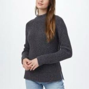 Tentree Women’s Organic Cotton Grey Rib Mockneck Sweater Size Small‎